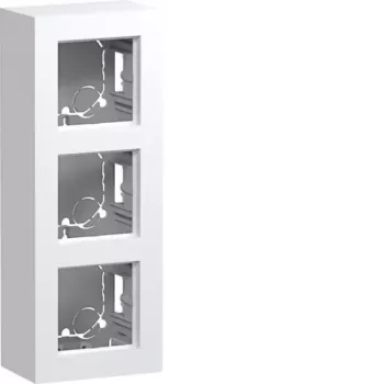 HAGER WAD8310WM Caja de superficie 3 elementos, diseño A.8, blanco puro