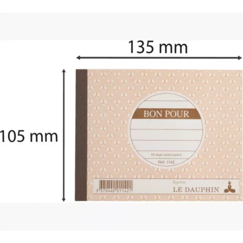 LE DAUPHIN 1142D Manifold Bon pour, 105 x 135 mm, duplicado, 50 juegos