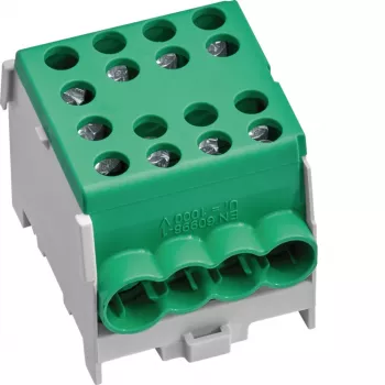 HAGER KH35E8 bloque de bornes de derivación de línea principal 1 polo, 10-35 mm², 125 A, verde