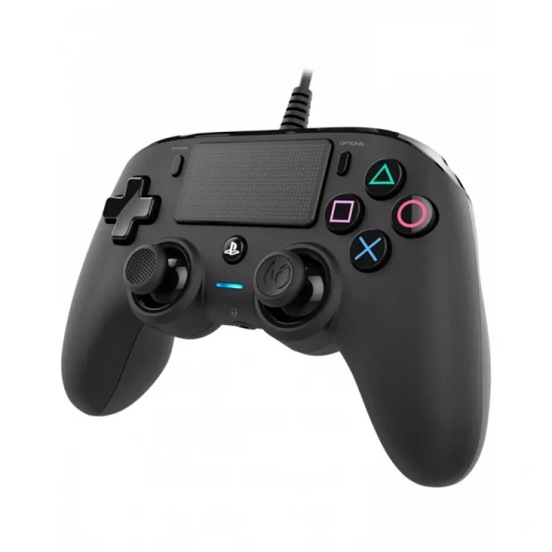 NACON PS4 Compact Controller negro – mando con cable para PS4 y PC