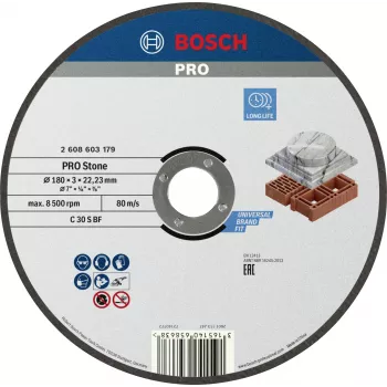 Bosch disco de corte 180 mm recto tipo 41 para metal, 1 ud. 2608603179