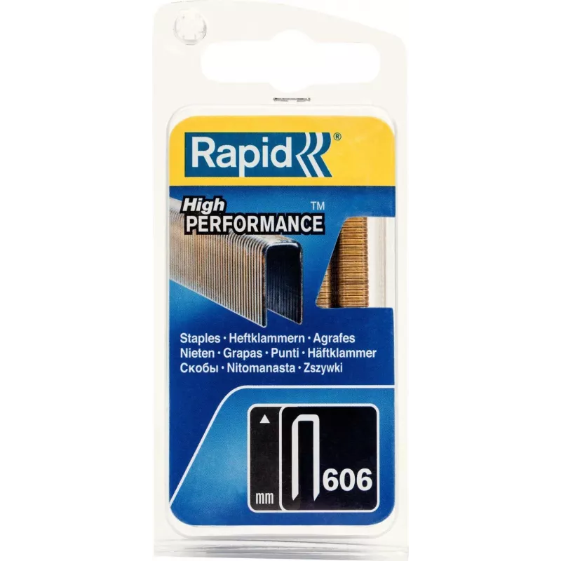 RAPID TOOLS Grapas de dorso estrecho Rapid tipo 606, 18 mm, paquete pequeño alambre de acero galvanizado, superficie resinada, - 1 ud. (40109529)