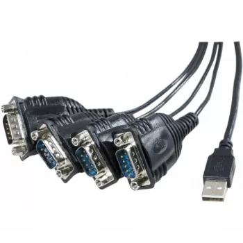 Exertis Connect Cable adaptador USB a serie, conector macho USB-A a conector macho DB-9, 1,3 m, tornillos cautivos, negro 040344