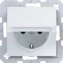 Hager WAS1110WM Toma SCHUKO con tapa abatible de cierre automático, IP44, blanco polar