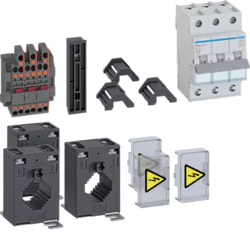 HAGER ZY2505LM Juego de transformadores de corriente 250/5 A, clase 1, 2,5 VA