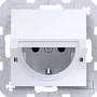 HAGER WAS1212WG Witty Toma SCHUKO con tapa abatible, empotrar, Blanco polar