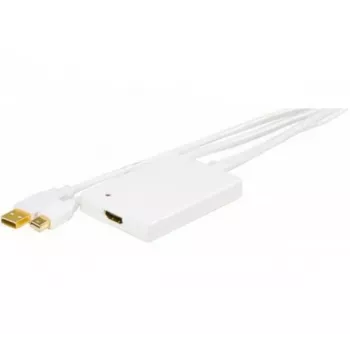 EXERTIS CONNECT Convertidor Mini DisplayPort 1.1 a HDMI con audio USB, conector DP + conector USB a conector hembra HDMI, Negro 127406