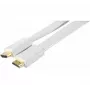 EXERTIS CONNECT Cable HDMI plano de alta velocidad, conexiones doradas, conector HDMI tipo A macho a tipo A macho, Blanco, 1,8 m 128312