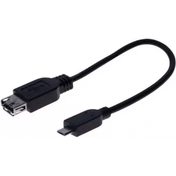 EXERTIS CONNECT cable adaptador Micro USB OTG, conector hembra USB-A a conector macho Micro-B, 0,15 m, negro 532416