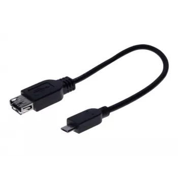 EXERTIS CONNECT cable adaptador Micro USB OTG, conector hembra USB-A a conector macho Micro-B, 0,15 m, negro 532416