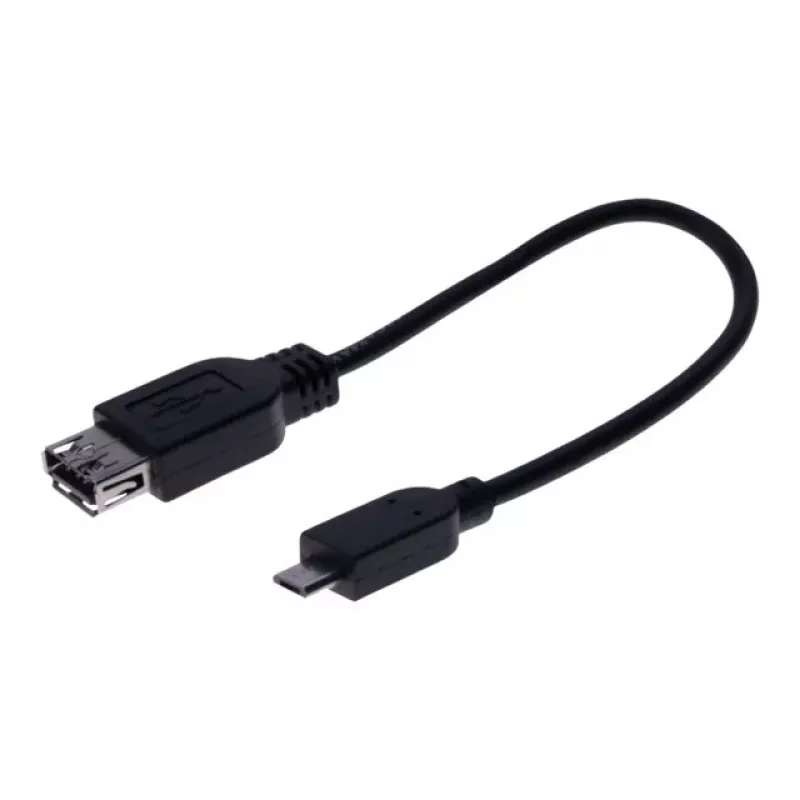 EXERTIS CONNECT cable adaptador Micro USB OTG, conector hembra USB-A a conector macho Micro-B, 0,15 m, negro 532416