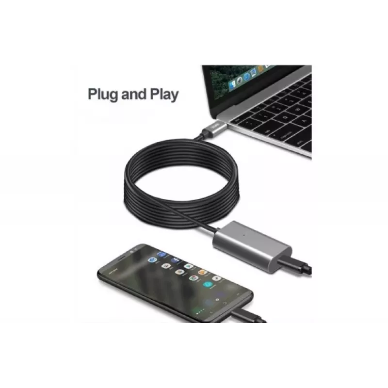 Exertis Connect cable prolongador USB-C activo 5m USB 3.1 Gen 1 5Gbps 60W PD 149255