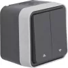 Hager WNC302 pulsador de serie para persiana, 2 canales, empotrar, blanco polar