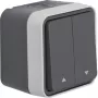 Hager WNC302 pulsador de serie para persiana, 2 canales, empotrar, blanco polar