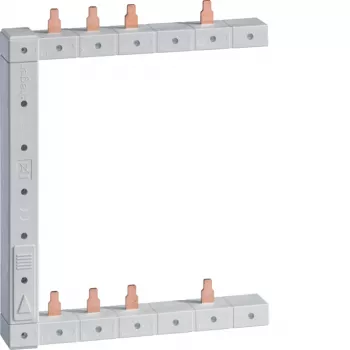 HAGER KCF563L Peine de fases vertical izquierdo, 2 filas, 2 polos, 63 A, 12 módulos, tipo espiga