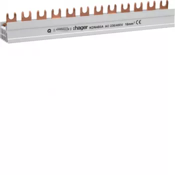 Hager KDN480A Peine colector de espiga 4 polos 80A 12 módulos