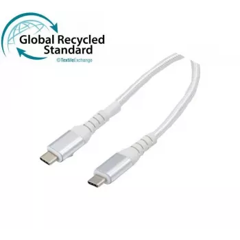 Exertis Connect Cable USB 3.2 Gen 2, 100W, USB-C a USB-C, GRS, blanco, 1,0m (532558)