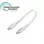 Exertis Connect Cable USB 3.2 Gen 2, 100W, USB-C a USB-C, GRS, blanco, 1,0m (532558)