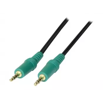 TECLINE Cable de audio, jack estéreo 3,5 mm conector macho a conector macho, 5,0 m, negro 108897