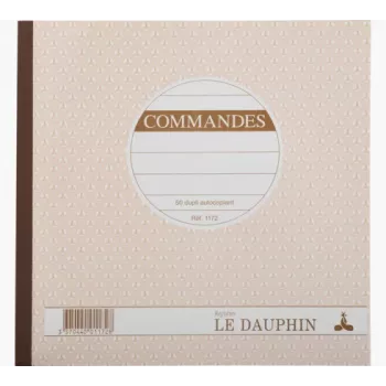 Le Dauphin Manifold Commandes Bloc de formularios de pedido, 210 x 210 mm, 2 partes autocopiativas, 50 juegos, blanco/amarillo (1172D)