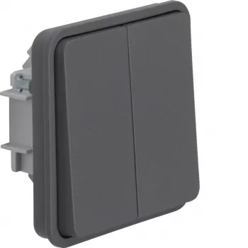 HAGER WNA040 Conmutador doble con tecla 2 módulos W.1 blanco polar