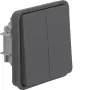 HAGER WNA040 Conmutador doble con tecla 2 módulos W.1 blanco polar