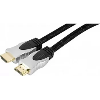 EXERTIS CONNECT Cable HDMI de alta velocidad con Ethernet, dorado, trenzado, 1,5 m, negro 127899