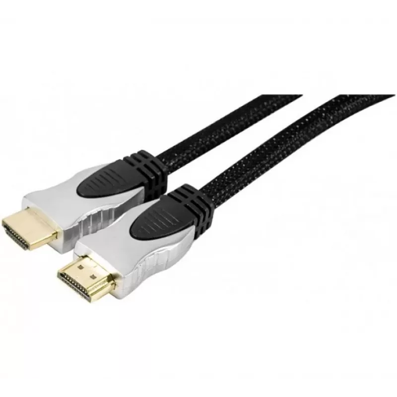 EXERTIS CONNECT Cable HDMI de alta velocidad con Ethernet, dorado, trenzado, 1,5 m, negro 127899