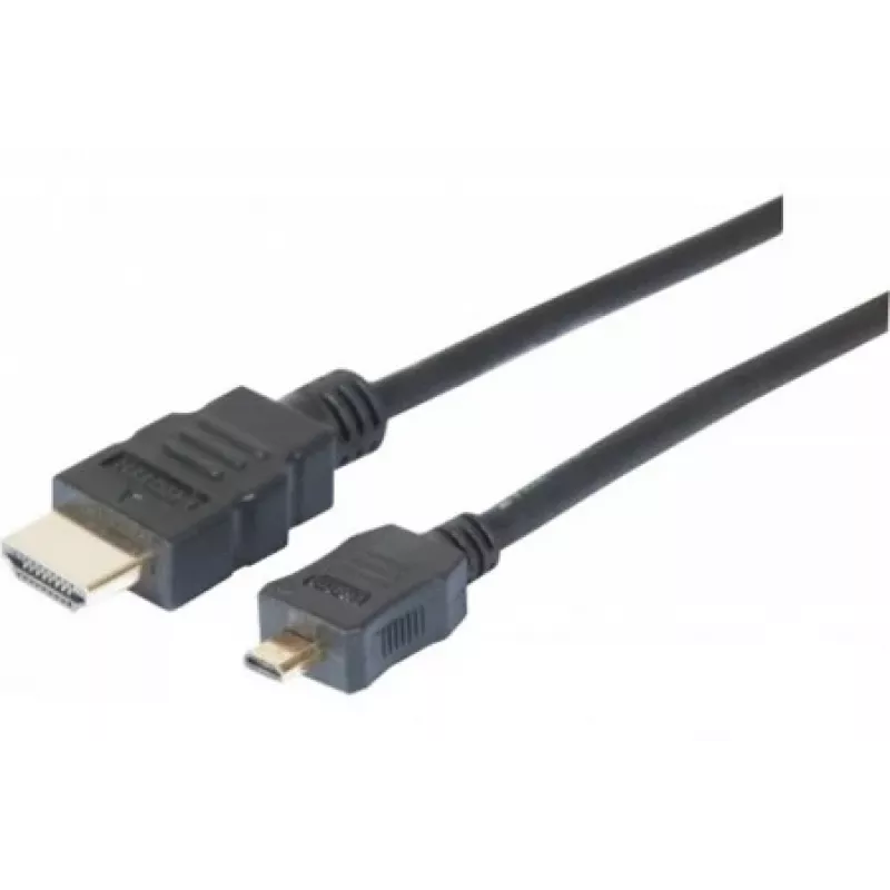 EXERTIS CONNECT Cable Micro-HDMI, alta velocidad con Ethernet, dorado, HDMI Type-A a Micro HDMI Type-D, 2,0 m 128495