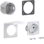 HAGER ZY02SD Kit de montaje de toma Schuko para montaje en brida, 1 módulo, 250 V, 16 A, blanco