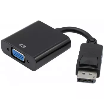 Exertis Connect Adaptador DisplayPort 1.2 a VGA con audio estéreo, activo, conector macho DisplayPort a conector hembra VGA, negro (127370)