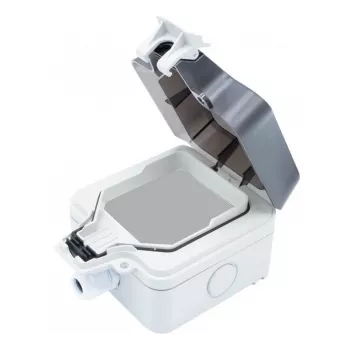 Exertis Connect Caja exterior de superficie IP66, 1 módulo, gris claro RAL 7035 (273049)