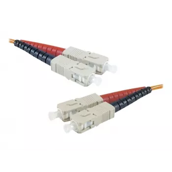 Exertis Connect Cable de fibra óptica SC/UPC a SC/UPC multimodo dúplex, OM2 50/125 µm, LSZH, 1 m, naranja 392691