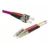 EXERTIS CONNECT Cable de fibra óptica Eco OM4 LC dúplex a ST dúplex, 50/125 µm, violeta erika, 1,0 m, pulido UPC 392791