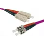 Cable de parcheo de fibra óptica EXERTIS CONNECT OM4, 50/125 µm, 2x ST a SC dúplex, violeta erika, 1 m, UPC 392821