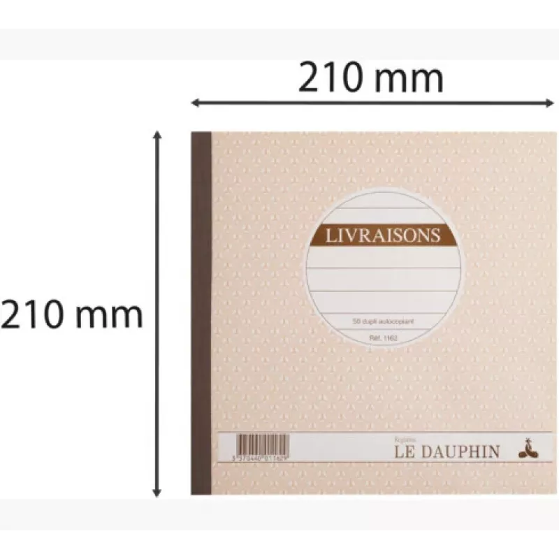 Libro de albaranes Le Dauphin, 210 x 210 mm, duplicado (1162D) - 1 libro