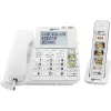 Teléfono para mayores con cable Geemarc AMPLIDECT COMBI-PHOTO 295 con contestador automático, teclas con foto, pantalla retroiluminada, blanco