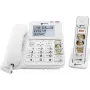 Teléfono para mayores con cable Geemarc AMPLIDECT COMBI-PHOTO 295 con contestador automático, teclas con foto, pantalla retroiluminada, blanco