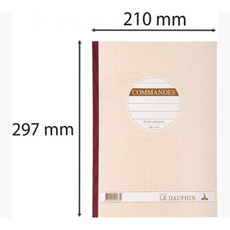 Formularios de pedido Le Dauphin Manifold Commandes, 297 x 210 mm, triplicado (1273D) - 1 unidad