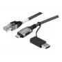 Cable de red USB Gigabit Ethernet Dexlan, USB C/A a RJ45, 2,0 m (310702)