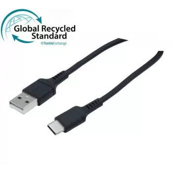 Cable Exertis Connect USB 2.0, 60W, USB-A a USB-C, negro, 1,0 m (532555)