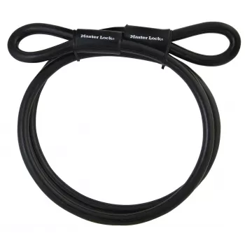 Master Lock 72EURD Cable de seguridad con extremos en bucle, 4,5 m acero trenzado, Negro