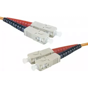 EXERTIS CONNECT Cable de conexión de fibra óptica Eco, 50/125 µm, fibra OM2, conector SC dúplex macho/macho, Naranja, 10,0 m UPC Polish 392696