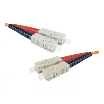 EXERTIS CONNECT Cable de conexión de fibra óptica Eco, 50/125 µm, fibra OM2, conector SC dúplex macho/macho, Naranja, 10,0 m UPC Polish 392696