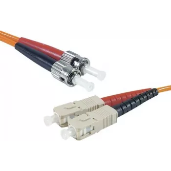 EXERTIS CONNECT cable de conexión de fibra óptica ST/UPC a SC/UPC multimodo dúplex, OM2 50/125µm, LSZH, naranja, 2m 392702