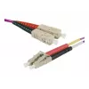 EXERTIS CONNECT cable de conexión de fibra óptica Eco, 50/125 µm, fibra OM4, conector SC dúplex/conector LC dúplex, erika-violeta, 3,0 m pulido UPC UPC (392803)