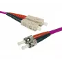 EXERTIS CONNECT Cable de conexión de fibra óptica OM4, 50/125 µm, 2x ST a SC dúplex, violeta erika, 3,0 m, UPC 392823