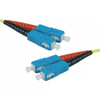 Exertis Connect Cable de conexión de fibra óptica HD, OS2 monomodo, SC dúplex a SC dúplex, UPC, amarillo, 15 m 392877