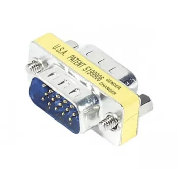TECLINE Adaptador de género mini, conector macho HD D-Sub de 15 pines a macho para VGA (50408)