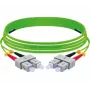 EXERTIS CONNECT Cable de conexión de fibra óptica OM5 SC dúplex a SC dúplex, 50/125 µm, LSZH, verde lima, 3 m 392903